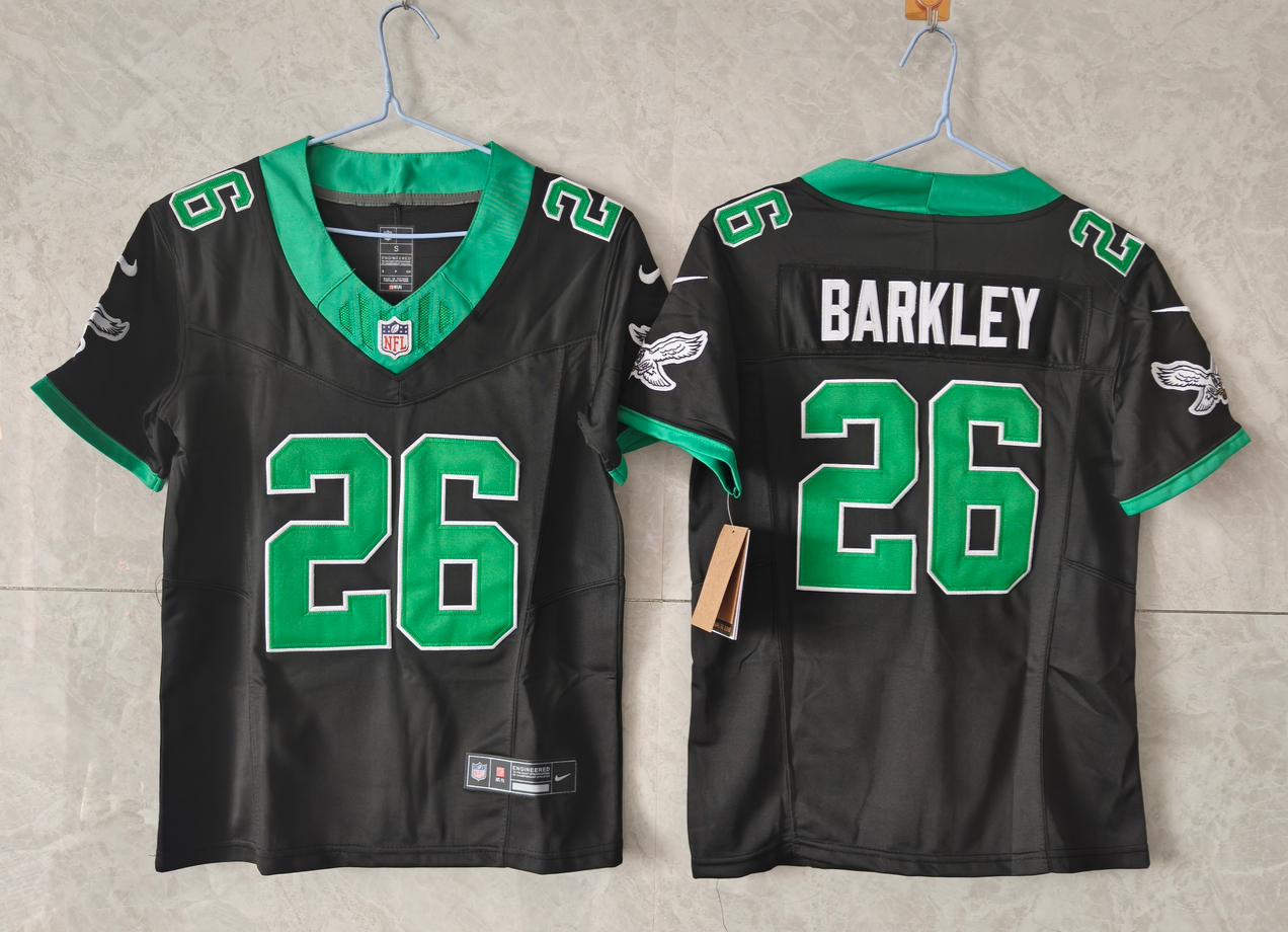 Youth Black Philadelphia Eagles #26 Saquon Barkley 2025 F.U.S.E Throwback Vapor Untouchable Limited Stitched Football Jersey